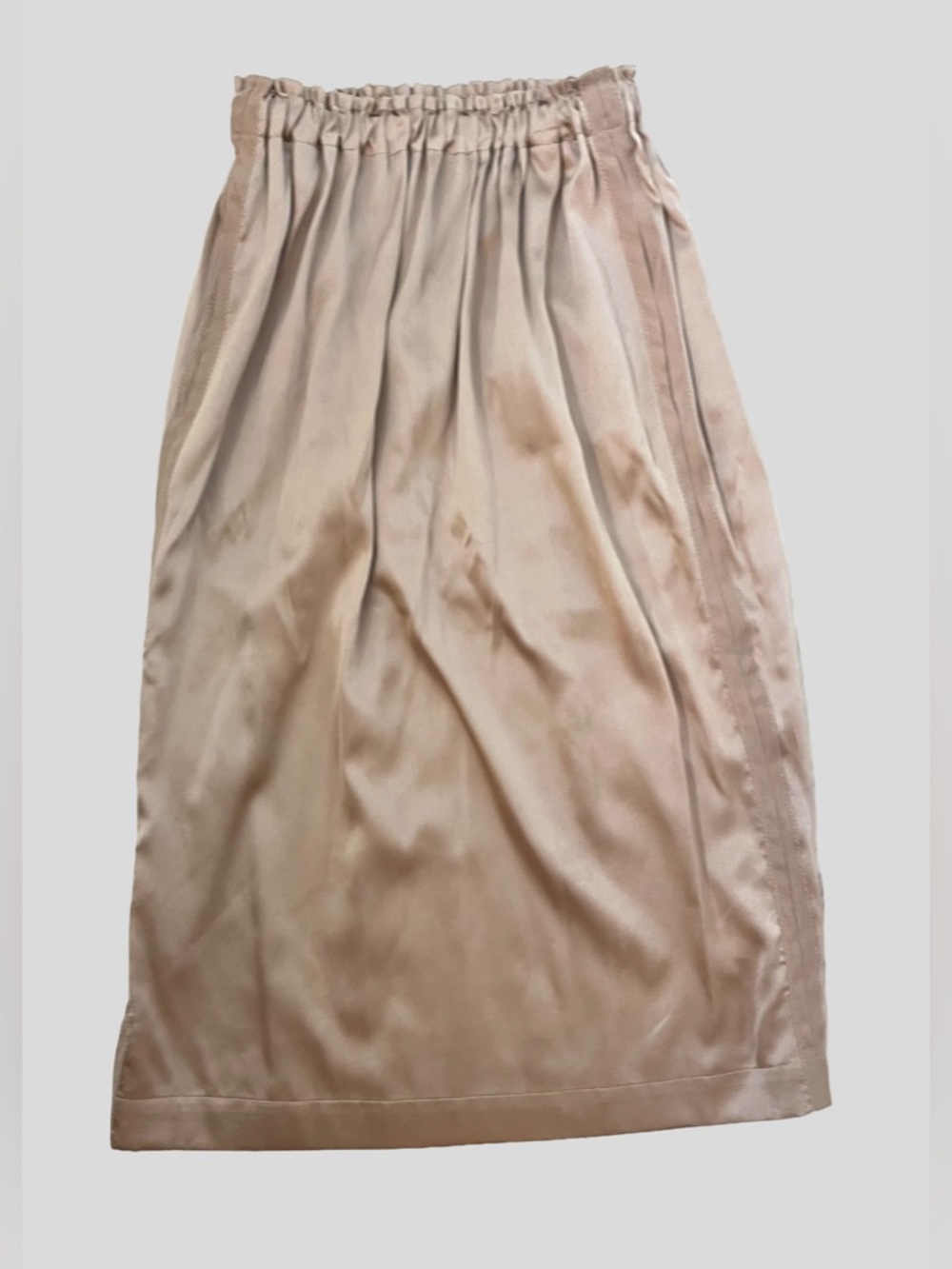 Brazeau Tricot Champagne Taupe Silk Skirt Size 1